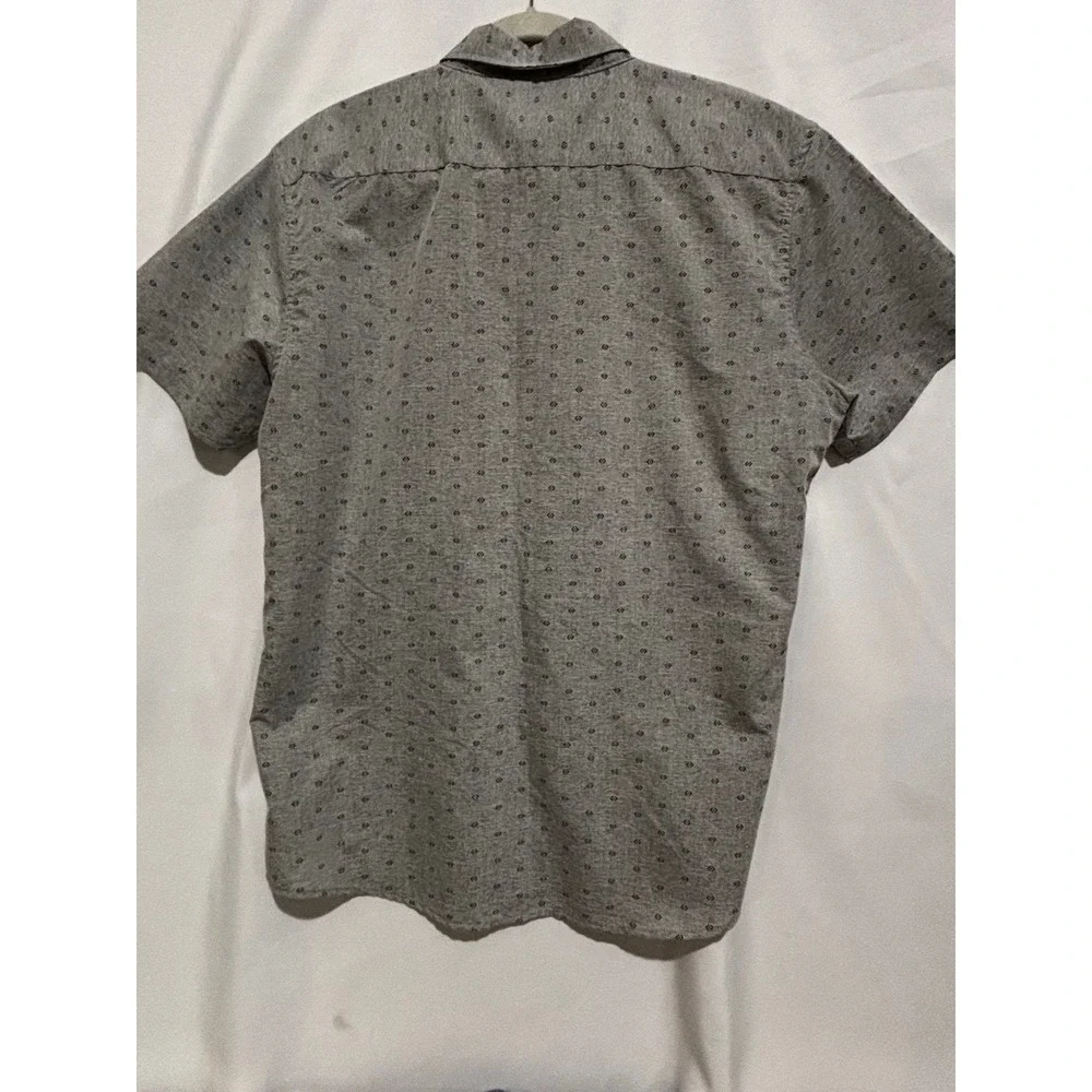 Molokai Surf Co Mens Large Gray‎ Short Sleeve Geometric Print Button Down Shirt